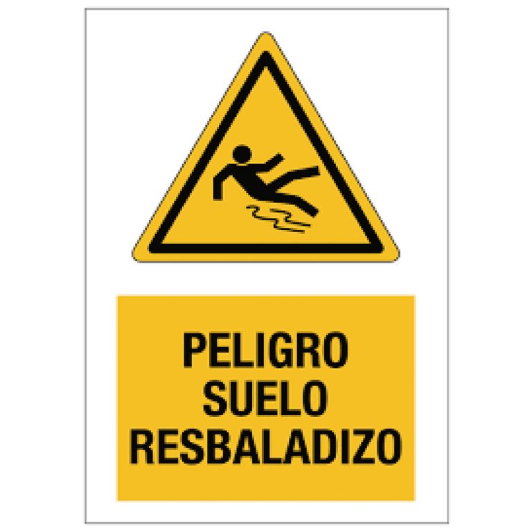Letrero Peligro suelo resbaladizo | 16×24 cm - Gráfica Letrilandia